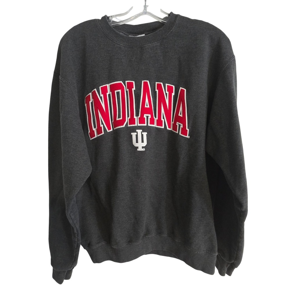 Champion Indiana Hoosiers Crewneck Sweatshirt Men's‎ Large Gray Pullover NCAA